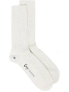 Suicoke Logo-print Ankle Socks In White