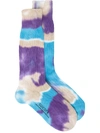 Suicoke Tie-dye Ankle Socks In Multicolour