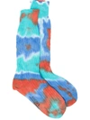 Suicoke Tie-dye Ankle Socks In Multicolour