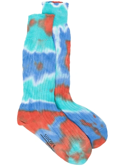 Suicoke Tie-dye Ankle Socks In Multicolour