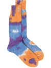 Suicoke Tie-dye Ankle Socks In Blue