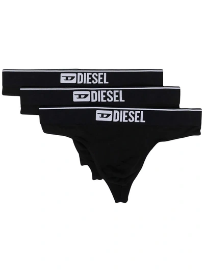 Diesel Three-piece Brief Set In Black