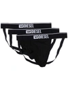 Diesel 3-pack Jock Straps In Black In Black