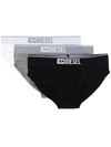 Diesel Three-pack Briefs Set In Grey