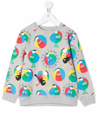 Stella Mccartney Kids' Graphic-print Cotton Sweatshirt In Grey