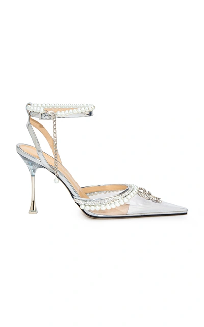 Mach&mach Women's Sophie Bow Embellished Pvc Pumps In Silver,pink