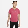 Nike Dri-fit One Big Kids' Short-sleeve Training Top In Gypsy Rose,rush Maroon