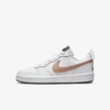 Nike Court Borough Low 2 Big Kids' Shoes In White,summit White,dark Smoke Grey,metallic Red Bronze