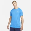 Nike Essential Men's Short-sleeve Hydroguard Swim Shirt In Photo Blue