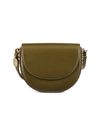 Stella Mccartney Medium Frayme Flap Faux Leather Shoulder Bag In Khaki