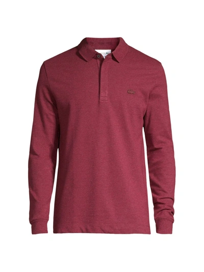 Lacoste Men's Long-sleeve Piqué Polo Shirt In Bordeaux