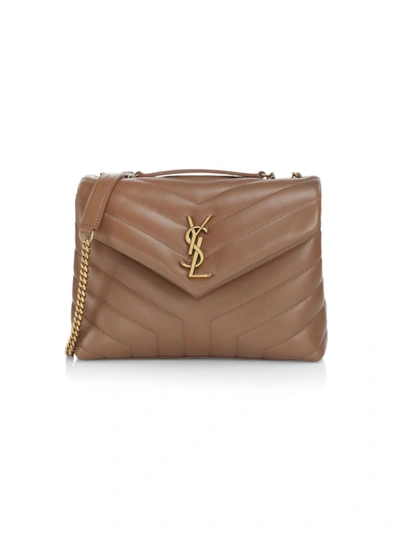 Saint Laurent Small Loulou Matelassé Leather Shoulder Bag In Taupe