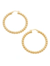 Saks Fifth Avenue 14k Yellow Gold Bead Hoop Earrings