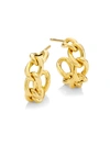 Saks Fifth Avenue 14k Gold Curb Chain Hoop Earrings In Yellow