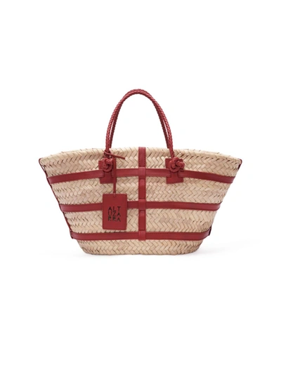 Altuzarra Large Watermill Raffia Tote In Natural Cognac