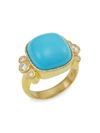 Elizabeth Locke Women's 19k Yellow Gold, Sleeping Beauty Turquoise, & Diamond Ring