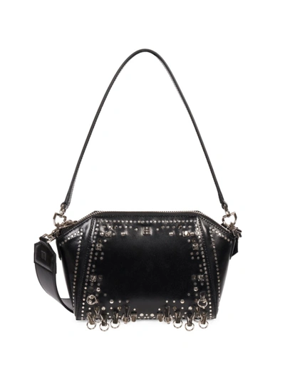 Givenchy Antigona Punk Leather Satchel In Black