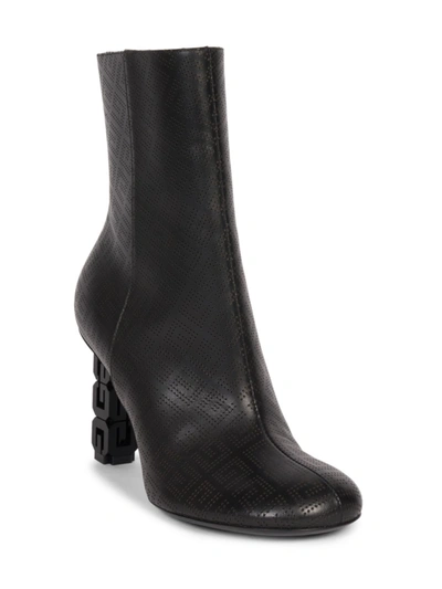 Givenchy G Cube Monogram Perforated Leather Ankle Boots In Black