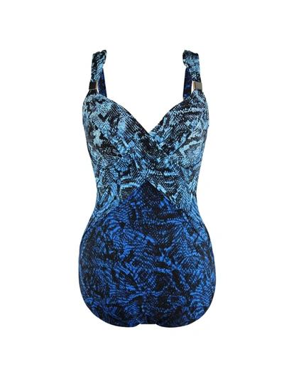 Miraclesuit Swim Boa Blues Wrap One-piece Swimsuit