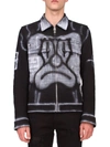 GIVENCHY MEN'S CHITO CLOWN PRINT DENIM JACKET