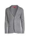 Isaia Wool Sweater Jacket In Grey
