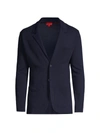 Isaia Men's Wool-blend Sweater Jacket In Medium Blu
