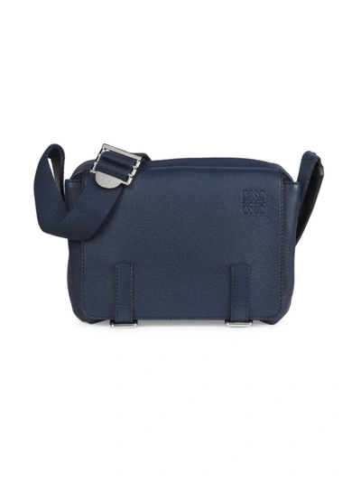 Loewe Xs Leather Messenger Bag In Blue