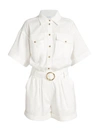 Frame Arie Belted Twill Playsuit In White