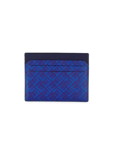 Alfred Dunhill D Signature Card Case In Cobalt Blue