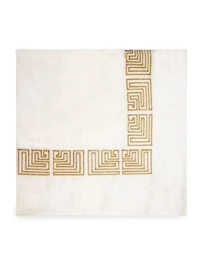 Nomi K Art Deco Border Linen Napkin Set Of 4 In Gold