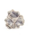 Nomi K Crystal Border 4-piece Flower Napkin Ring Set In Silver