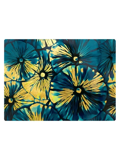 Nomi K Anemone Lacquered Placemat In Blue
