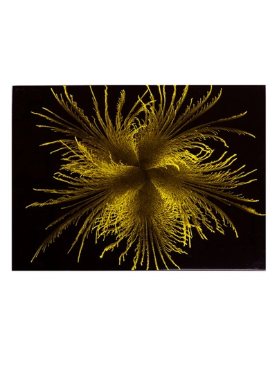 Nomi K Optical Feather Handpainted Placemat In Gold