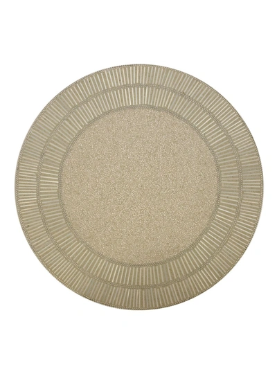 Nomi K Shine Round Beaded Placemat In White