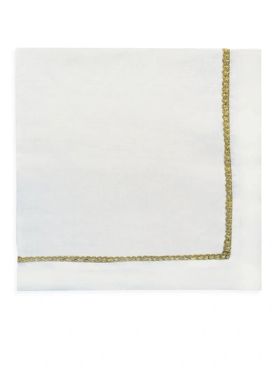 Nomi K Metallic Braided Rope Linen Napkin Set Of 4 In Gold