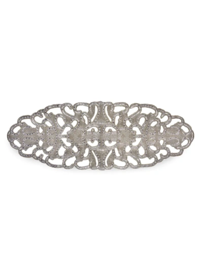Nomi K Beaded Lace-shaped Runner In Silver