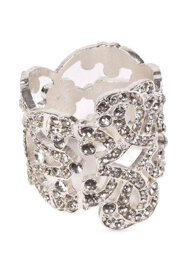 Nomi K Silverplated Crystal Bridal 4-piece Napkin Ring Set