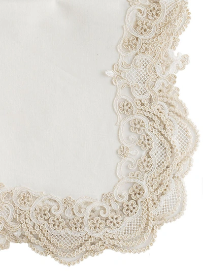 Nomi K Annabella Lace Linen Napkin Set Of 4 In White