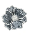 Nomi K Goldplated Crystal & Enamel Flower 4-piece Napkin Ring Set In Grey