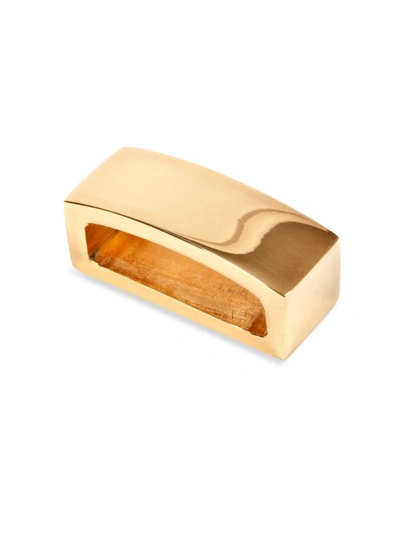 Nomi K Gold-plated 4-piece Curved Rectangle Napkin Ring Set