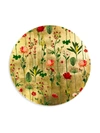 Nomi K Lacquered Flower Round Placemat In Green