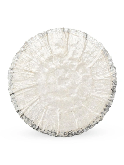 Nomi K Metallic-rimmed Shell Placemat In Silver
