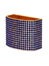 Nomi K Crystal Studded Modern 4-piece Napkin Ring Set In Royal Blue