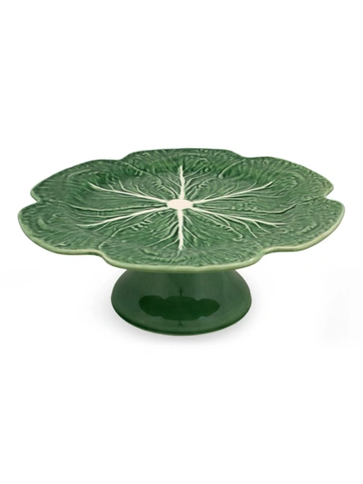 Bordallo Pinheiro Cabbage Cake Stand In Green