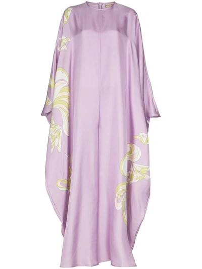 Emilio Pucci Farfalle Print Silk Jumpsuit In Purple