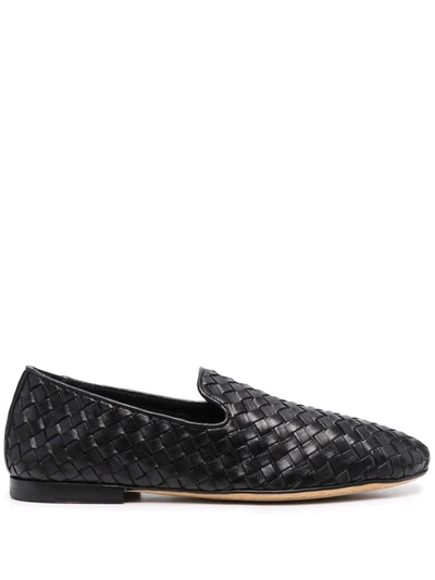 Officine Creative Airto 003 Woven Leather Loafers In Black