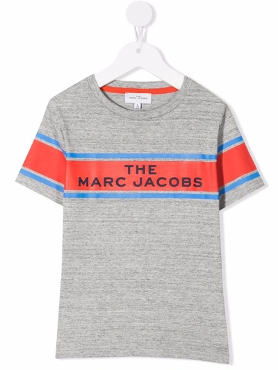 The Marc Jacobs Kids' Logo-print Organic Cotton T-shirt In Grey