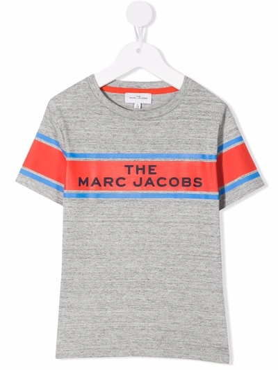 Marc Jacobs Kids' Logo-print Organic Cotton T-shirt In Grey