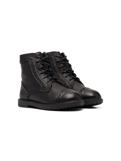 Age Of Innocence Kids' Gents Lace-up Leather Ankle Boots In Black
