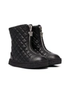 AGE OF INNOCENCE SHEARLING-LINED QUILTED LEATHER BOOTS